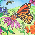Butterfly and Bees